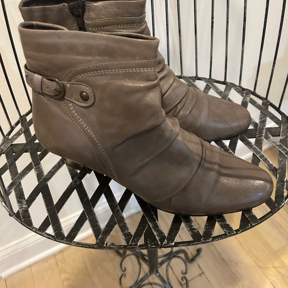 Clarks Taupe Ankle Booties